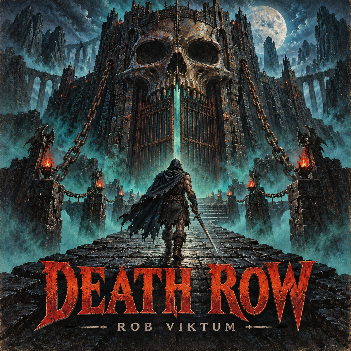Death Row — Rob Viktum. Original painted fantasy action cover.