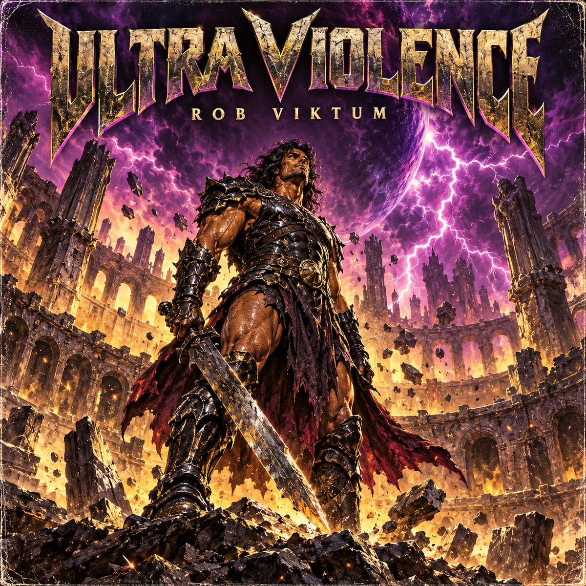 Ultra Violence by Rob Viktum. Original painted fantasy action cover.